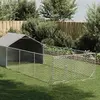 Image de Maison Extérieure Pour Chien Avec Parc 6X2X1,5 M Acier Galvanisé