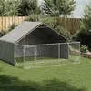 Image de vidaXL Niche d'extérieur pour chien enclos 3x3x1,9 m acier galvanisé, cage de chien d'extérieur, grande cage de chien, niche 3329240