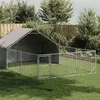 Image de vidaXL Niche d'extérieur pour chien enclos 6x3x1,9 m acier galvanisé, cage de chien d'extérieur, grande cage de chien, niche 3329242