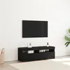 Image de Meuble TV avec LED Chêne Noir 120x35x40 cm Bois d ingénierie