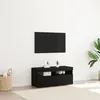 Image de Meuble TV avec lumières LED, Chêne Noir, 90x35x40 cm, en bois d ingénierie