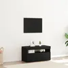 Image de Meuble TV avec lumières LED Chêne Noir 75x35x40 cm en bois d ingénierie