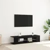 Image de Meuble TV avec LEDs Chêne Noir 135x39x30cm en bois d ingénierie