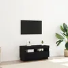 Image de Meuble TV avec des lumières LED chêne noir 80x35x40 cm en bois d ingénierie