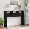 Image de Table console Noir Chêne 105x30x80 cm en bois d ingénierie