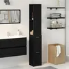 Image de Meuble de salle de bain Noir Chêne 25x25x170 cm en bois d ingénierie