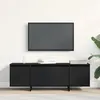Image de Meuble TV Noir Chêne 120x30x40,5 cm en bois de génie