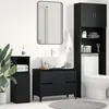 Image de Meuble de salle de bain Noir Chêne 80x33x60 cm en bois d ingénierie