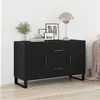 Image de Buffet Noir Chêne 100x36x60 cm Bois d ingénierie