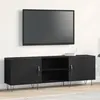 Image de Meuble TV Noir Chêne 150x30x50 cm Bois d ingénierie