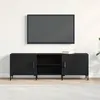 Image de Meuble TV Noir Chêne 150x30x50 cm Bois d ingénierie