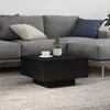 Image de Table basse avec lumières LED Chêne noir 55x55x31 cm