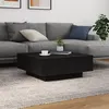 Image de Table basse avec lumières LED Chêne noir 80x80x31 cm