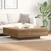 Image de Table basse Artisan en chêne 100x100x31 cm en bois transformé