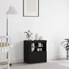 Image de Buffet avec lumières LED Noir Chêne 60,5x37x67 cm