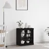 Image de Buffet avec lumières LED Chêne noir 60,5x37x67 cm