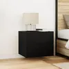 Image de Armoires de chevet avec lumières LED murales 2 pcs Chêne noir