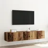 Image de Mobilier TV avec lumières LED 2 pcs Bois ancien 80x35x31 cm