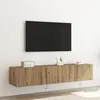 Image de Rangements TV avec lumières LED 2 pcs Chêne Artisan 80x35x31 cm