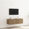 Image de Meuble TV avec lumières LED Chêne Artisan 100x35x31 cm