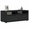 Image de vidaXL Meuble TV VISNES noir 100x40x38 cm bois d'ingénierie, support TV, buffet TV, meuble multimédia, banc TV, meuble hifi, 4108293