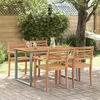 Image de Table de jardin Gris 140x80x75 cm Acier et Bois d acacia solide