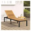 Image de Lot de 1 chaise longue GENERIQUE H. 35 cm beige en bois L. 200 cm non pliable
