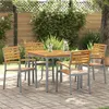 Image de Ensemble de 4 chaises de jardin en Gris Bois Acacia et Acier