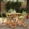 Image de vidaXL Ensemble Bistro Pliable 5 Pièces avec Coussins en Bois Massif d'Acacia 4105505