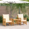 Image de vidaXL Ensemble de jardin 3 pièces avec coussins en bois d'acacia massif 4106447
