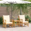 Image de Ensemble de salon de jardin 3 pièces avec coussins en bois d'acacia massif 4106449