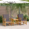 Image de Ensemble de jardin 3 pièces vidaXL avec coussins en bois d'acacia massif 4106450