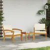 Image de Lot de 2 chaise Vidaxl en bois massif non pliable H. 72.5 cm exterieur