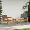 Image de Lot de 2 chaise Vidaxl H. 72.5 cm non pliable en acacia exterieur gris
