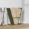 Image de Portant de bois chauffage vert olive 69,5x35x81 cm