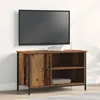 Image de Meuble TV en bois ancien 80x40x50 cm en bois aggloméré et acier