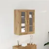 Image de Placard mural avec portes en verre Chêne artisan 69,5x34x90 cm