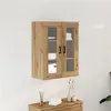 Image de Meuble mural avec portes en verre, Chêne fait main 69.5x34x90 cm
