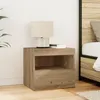 Image de Table de chevet avec lumières LED Chêne artisanal 50x40x45 cm