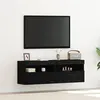 Image de Buffets TV avec lumières LED 2 pcs Chêne Noir 60x30x40 cm