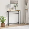 Image de Table Console Artisan Chêne 75x19,5x75 cm Bois composite et Acier