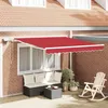 Image de vidaXL Store rétractable manuel avec LED Rouge 300x250 cm 3330142