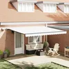 Image de Store Manuel Rétractable vidaXL avec LED Blanc 450x300 cm 3330988