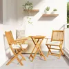 Image de Chaises de jardin pliantes avec coussin blanc 2 pièces en bois d acacia solide