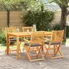 Image de Chaises de jardin pliantes avec coussin gris 4pcs en bois d acacia massif