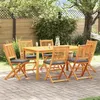 Image de Chaises de jardin pliables avec coussin gris 6 pièces en bois d acacia massif