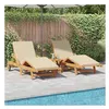 Image de Lot de 2 transat GENERIQUE L. 200 cm en bois massif H. 84 cm non pliable