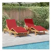 Image de Lot de 2 transat GENERIQUE en bois massif H. 40 cm L. 60 cm non pliable