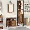 Image de Meuble lavabo salle de bain avec évier intégré en bois ancien en bois reconstitué