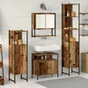 Image de Coffret de Mobilier de Salle de Bain 4 Pièces Bois Usé Bois Tranché